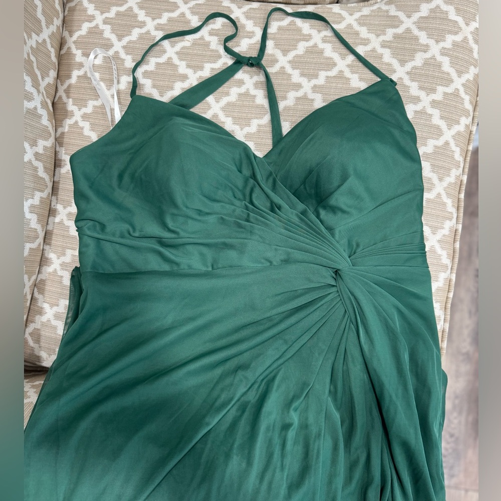 Azazie Green Floor Length Dress